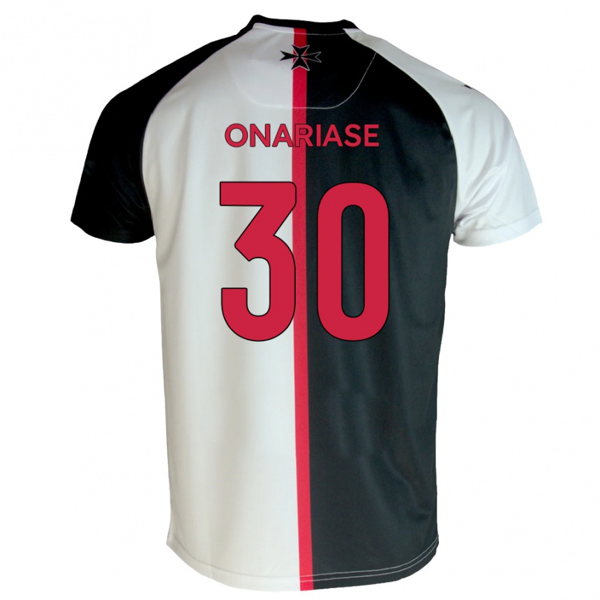 ילדים כדורגל Emmanuel Onariase #30 לבן שחור ג'רזי ביתית 2025/26