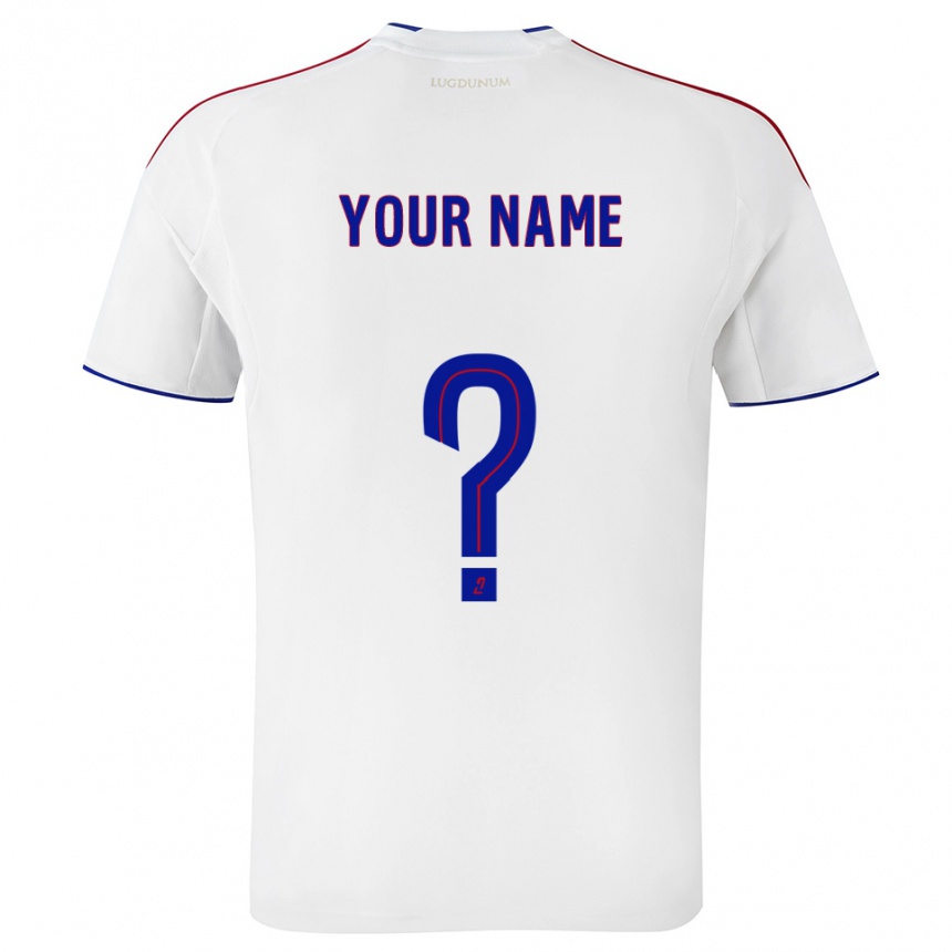 ילדים כדורגל השם שלך #0 לבן אדום ג'רזי ביתית 2025/26