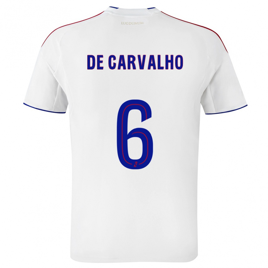 ילדים כדורגל מתייס דה קרבליו #6 לבן אדום ג'רזי ביתית 2025/26