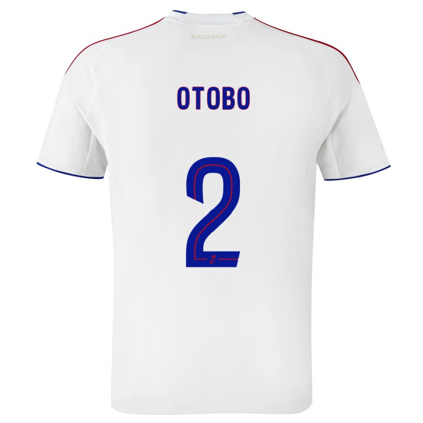 ילדים כדורגל Melvyn Otobo #2 לבן אדום ג'רזי ביתית 2025/26