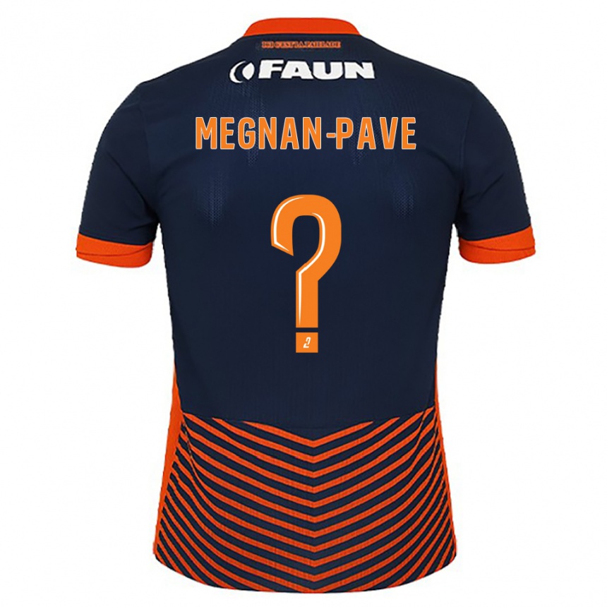 ילדים כדורגל Lacine Megnan-Pave #0 כחול חצות כתום ג'רזי ביתית 2025/26