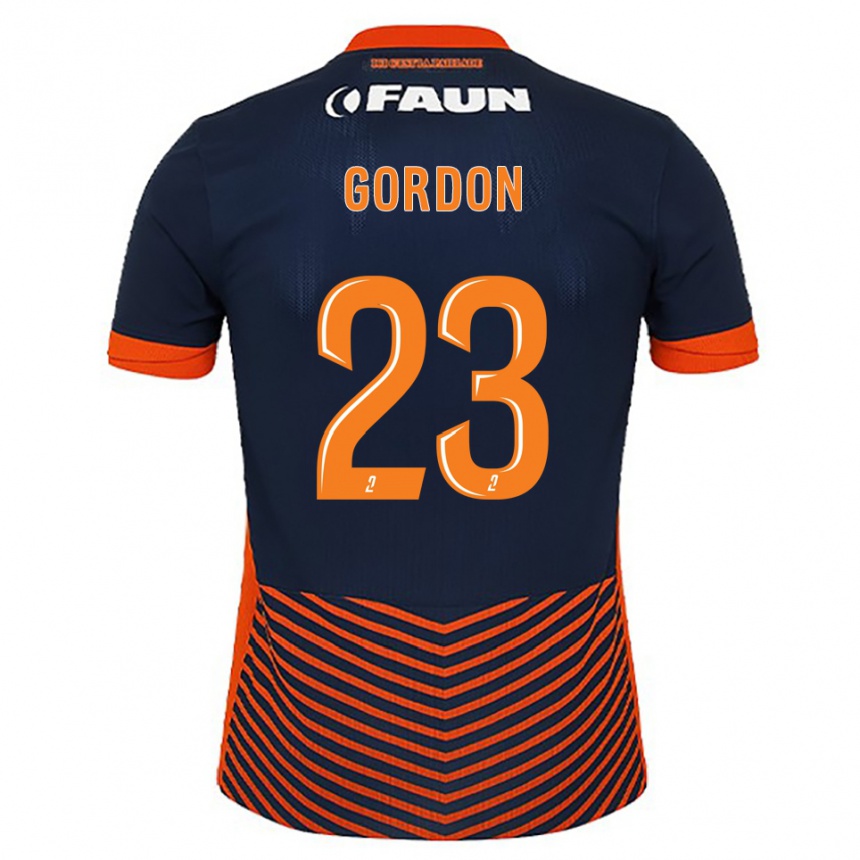 ילדים כדורגל Sh'nia Gordon #23 כחול חצות כתום ג'רזי ביתית 2025/26