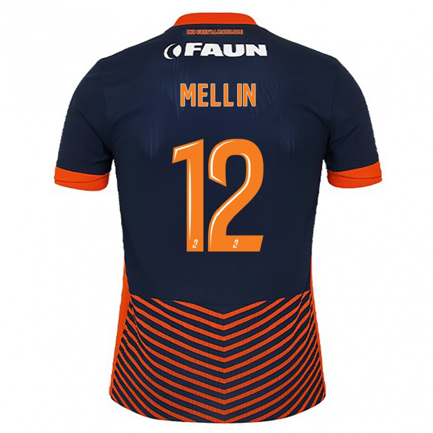 ילדים כדורגל Léo Mellin #12 כחול חצות כתום ג'רזי ביתית 2025/26
