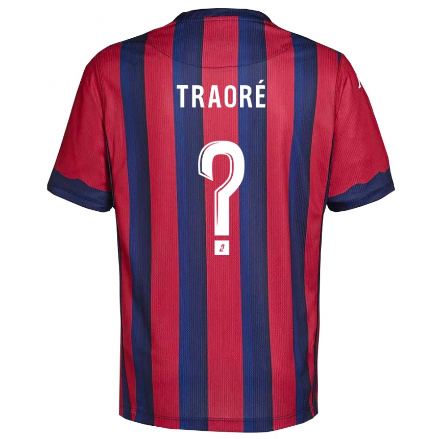 ילדים כדורגל Soumaela Traoré #0 בורדו כחול נייבי ג'רזי ביתית 2025/26