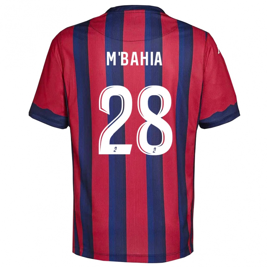 ילדים כדורגל Ivan M'bahia #28 בורדו כחול נייבי ג'רזי ביתית 2025/26