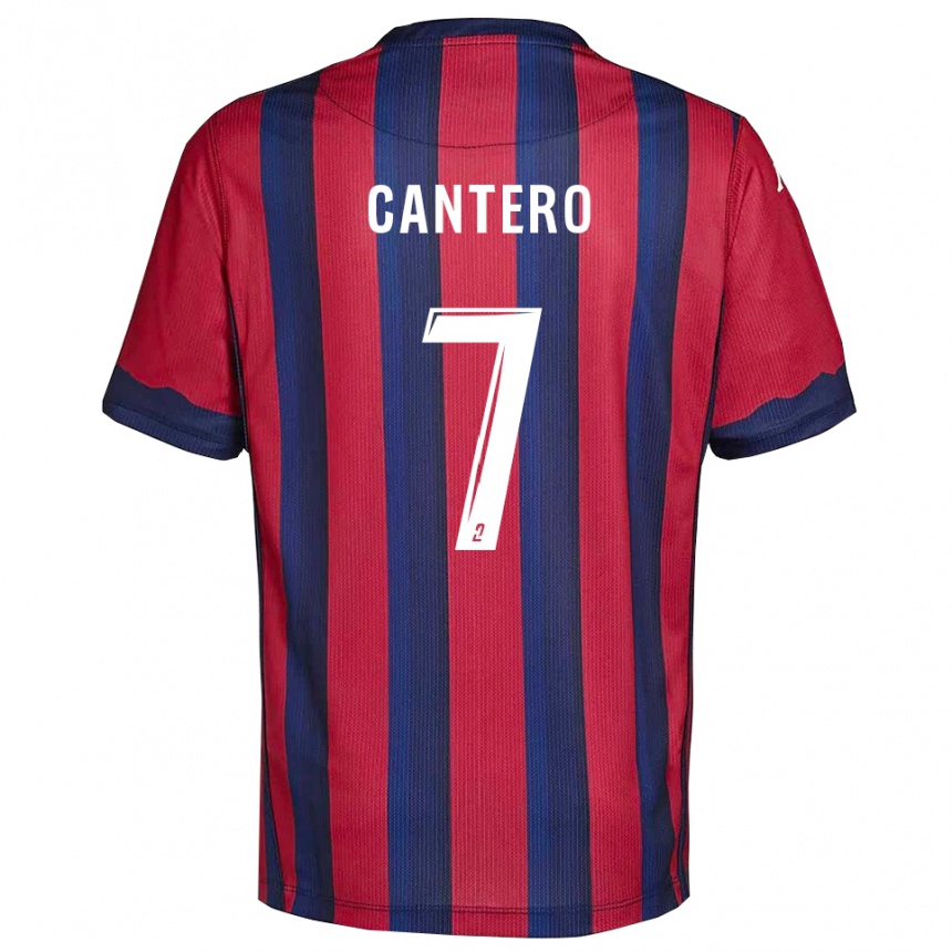 ילדים כדורגל Enzo Cantero #7 בורדו כחול נייבי ג'רזי ביתית 2025/26