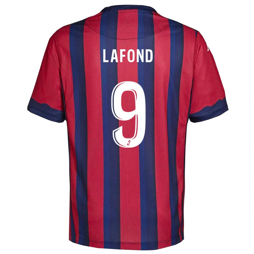 ילדים כדורגל Mégane Lafond #9 בורדו כחול נייבי ג'רזי ביתית 2025/26