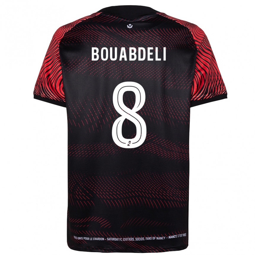 ילדים כדורגל Walid Bouabdeli #8 לבן אדום ג'רזי ביתית 2025/26