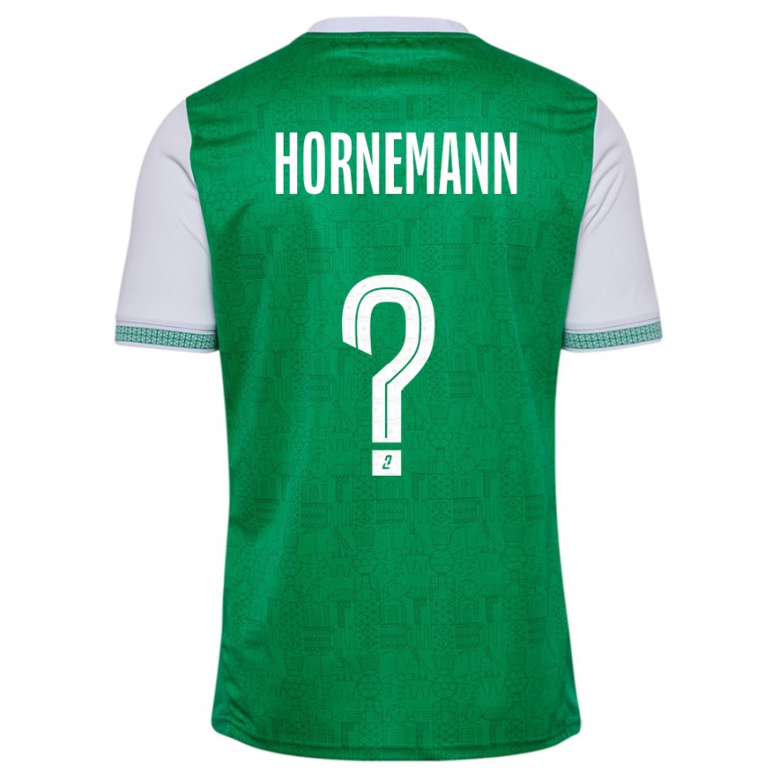 ילדים כדורגל סופי הורנמן #0 ירוק לבן ג'רזי ביתית 2025/26