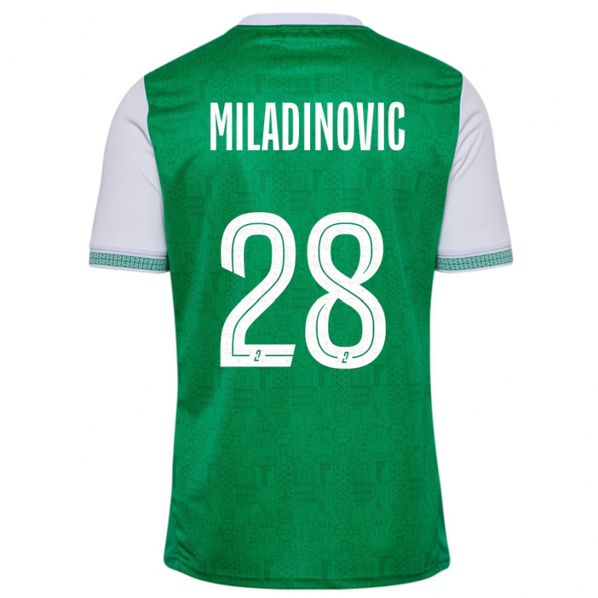 ילדים כדורגל איגור מילדינוביץ' #28 ירוק לבן ג'רזי ביתית 2025/26
