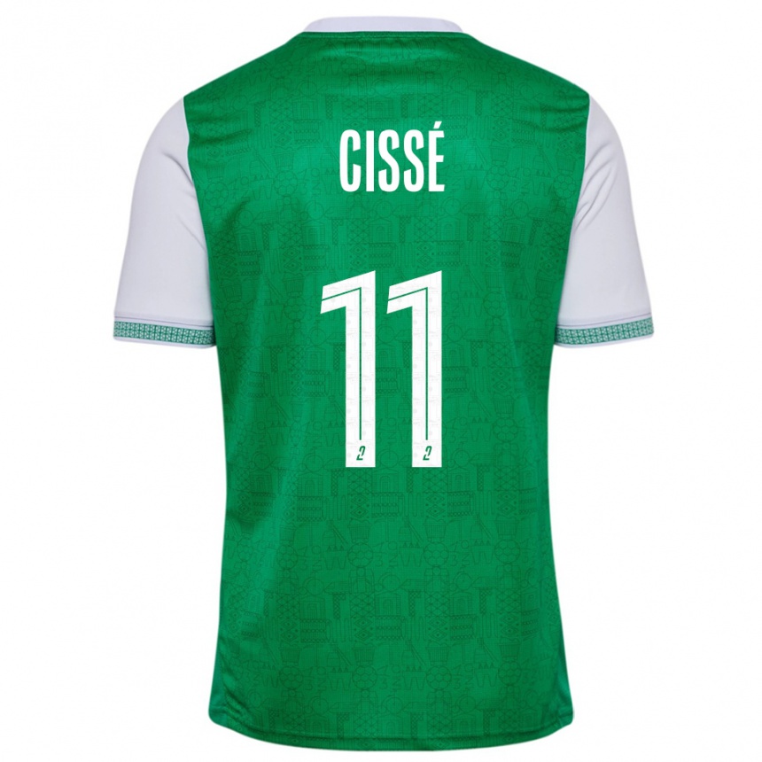 ילדים כדורגל כרים סיסה #11 ירוק לבן ג'רזי ביתית 2025/26