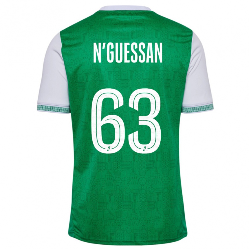 ילדים כדורגל Djylian N'guessan #63 ירוק לבן ג'רזי ביתית 2025/26