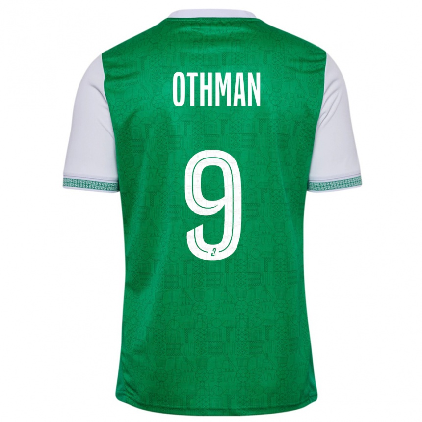ילדים כדורגל ג'יבריל עות'מאן #9 ירוק לבן ג'רזי ביתית 2025/26