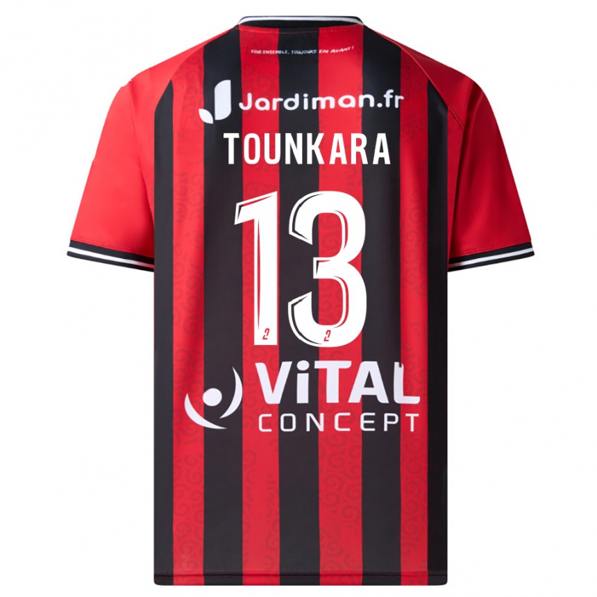 ילדים כדורגל Fadiala Tounkara #13 אדום שחור ג'רזי ביתית 2025/26