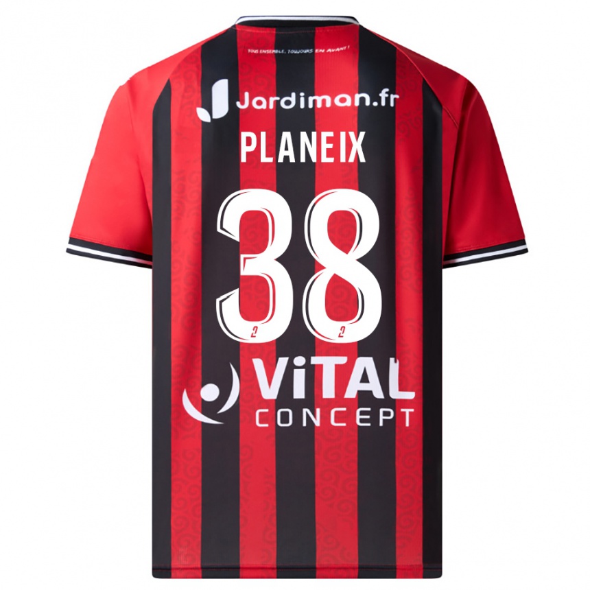 ילדים כדורגל Idriss Planeix #38 אדום שחור ג'רזי ביתית 2025/26