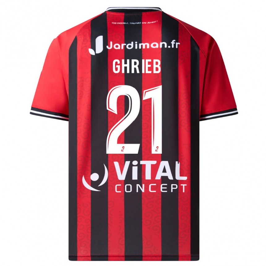 ילדים כדורגל ריאן גרייב #21 אדום שחור ג'רזי ביתית 2025/26