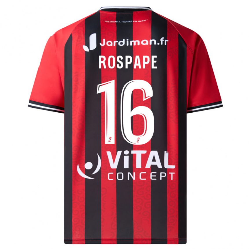 ילדים כדורגל Milo Rospape #16 אדום שחור ג'רזי ביתית 2025/26