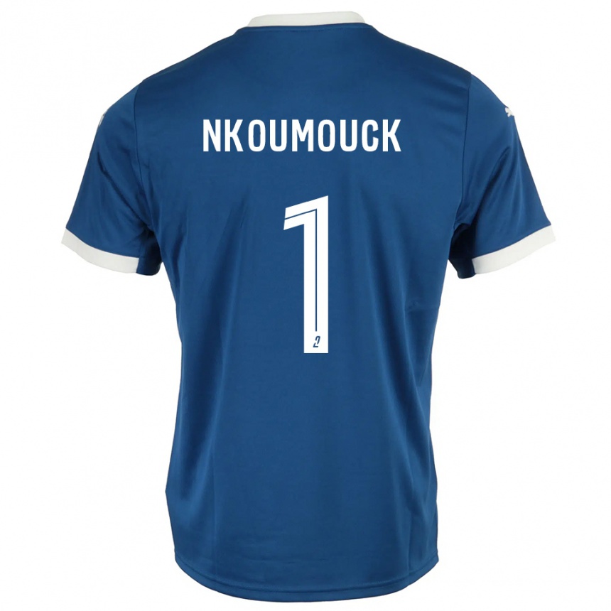 ילדים כדורגל Marc-Anthony Nkoumouck #1 כחול לבן ג'רזי ביתית 2025/26