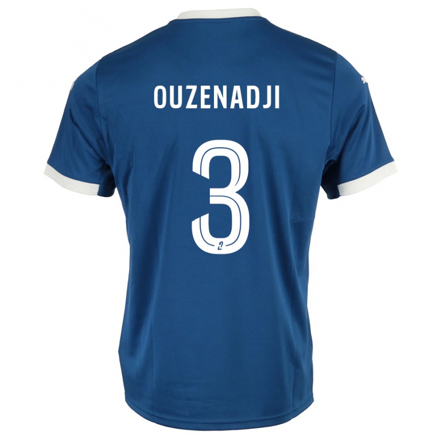 ילדים כדורגל Anis Ouzenadji #3 כחול לבן ג'רזי ביתית 2025/26