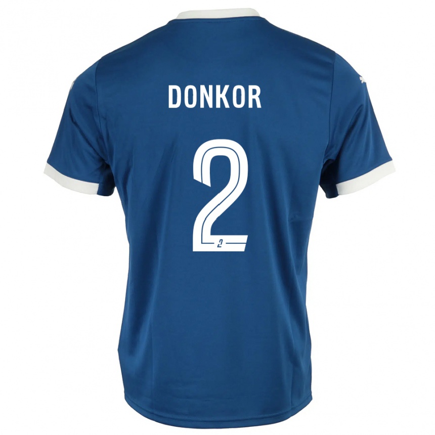 ילדים כדורגל Noah Donkor #2 כחול לבן ג'רזי ביתית 2025/26