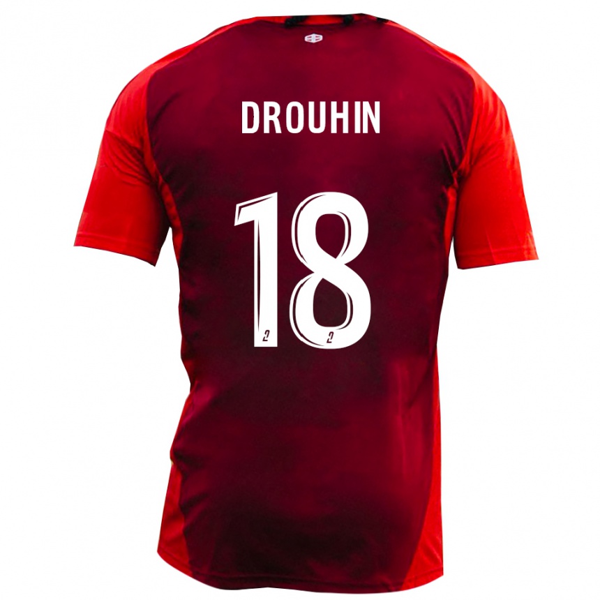 ילדים כדורגל Axel Drouhin #18 אדום בורגונדי ג'רזי ביתית 2025/26