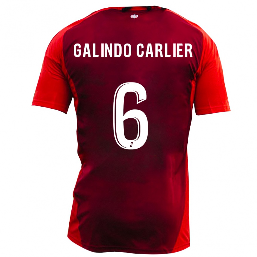 ילדים כדורגל Luca Galindo Carlier #6 אדום בורגונדי ג'רזי ביתית 2025/26