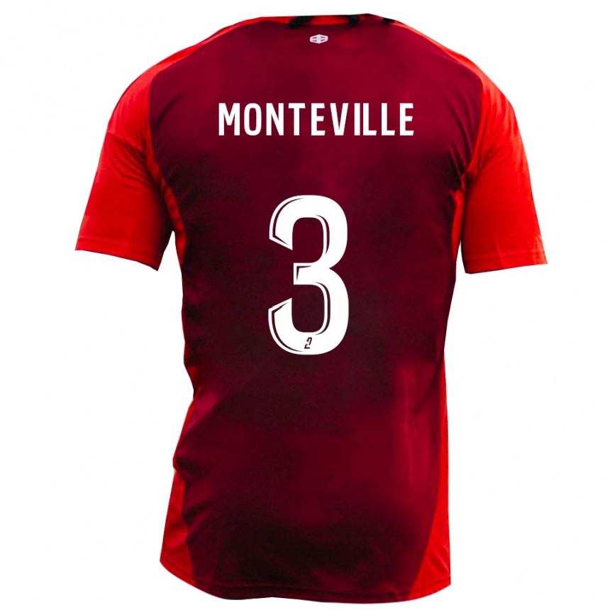 ילדים כדורגל Idriss Monteville #3 אדום בורגונדי ג'רזי ביתית 2025/26