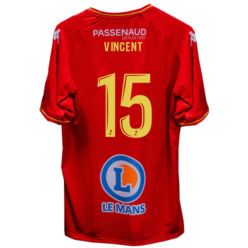 ילדים כדורגל Noah Vincent #15 אדום צהוב ג'רזי ביתית 2025/26