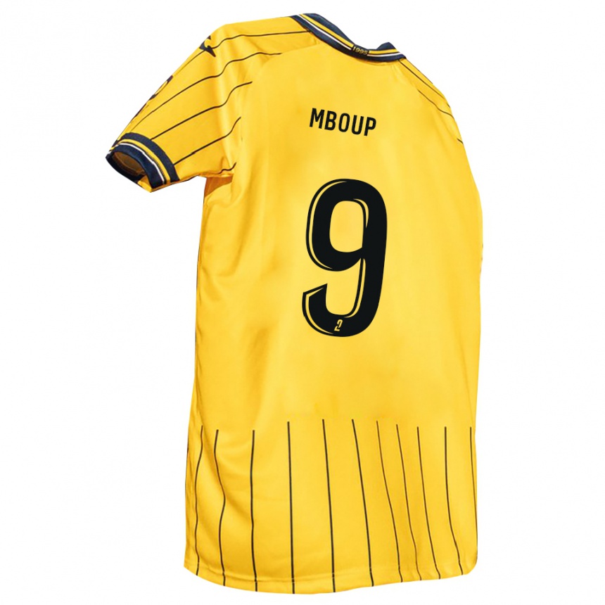 ילדים כדורגל Pathé Mboup #9 צהוב כחול נייבי ג'רזי ביתית 2025/26