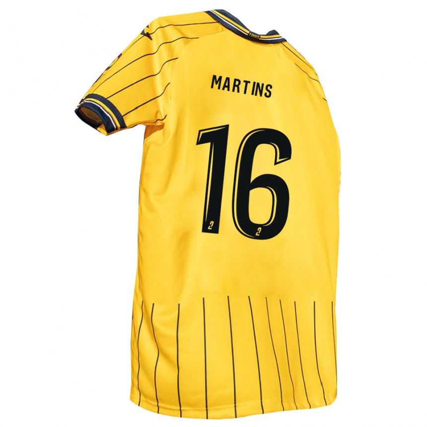 ילדים כדורגל Timéo Martins #16 צהוב כחול נייבי ג'רזי ביתית 2025/26