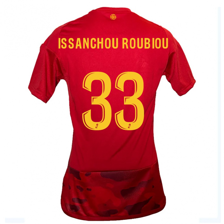 ילדים כדורגל Corentin Issanchou Roubiou #33 אדום צהוב ג'רזי ביתית 2025/26