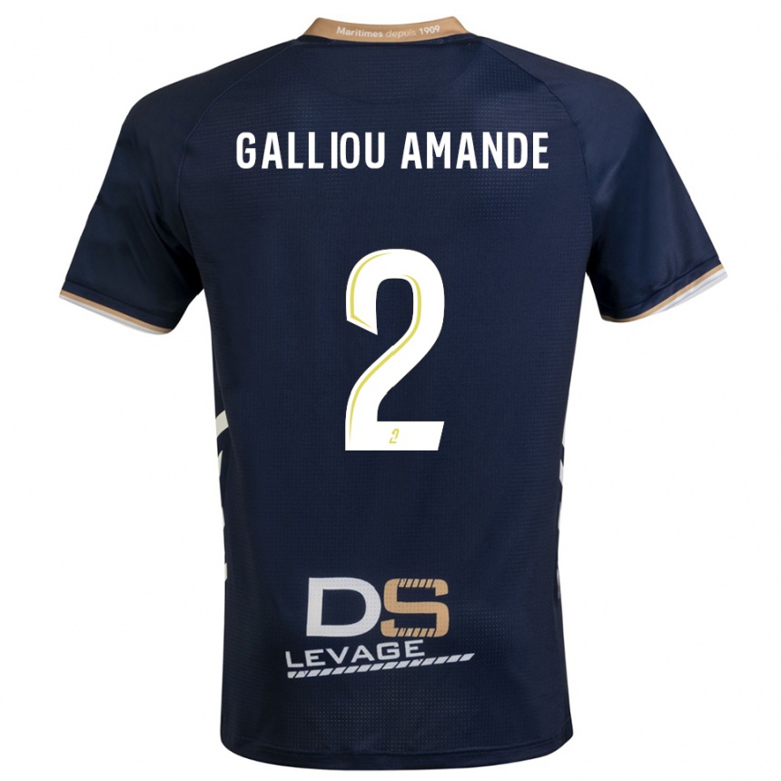 ילדים כדורגל Noa Galliou Amande #2 כחול נייבי זהב ג'רזי ביתית 2025/26