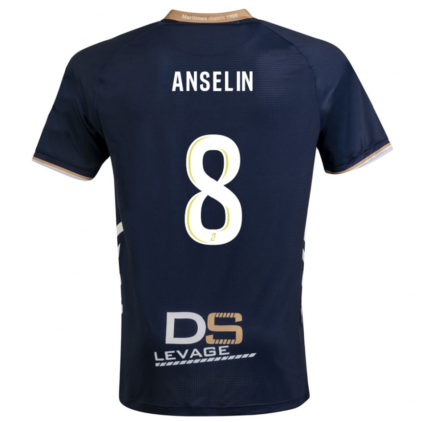 ילדים כדורגל Lilian Anselin #8 כחול נייבי זהב ג'רזי ביתית 2025/26