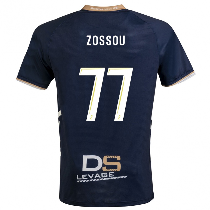 ילדים כדורגל Aristide Zossou #77 כחול נייבי זהב ג'רזי ביתית 2025/26