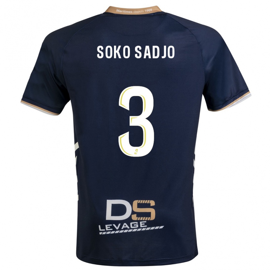 ילדים כדורגל Ryan Soko Sadjo #3 כחול נייבי זהב ג'רזי ביתית 2025/26