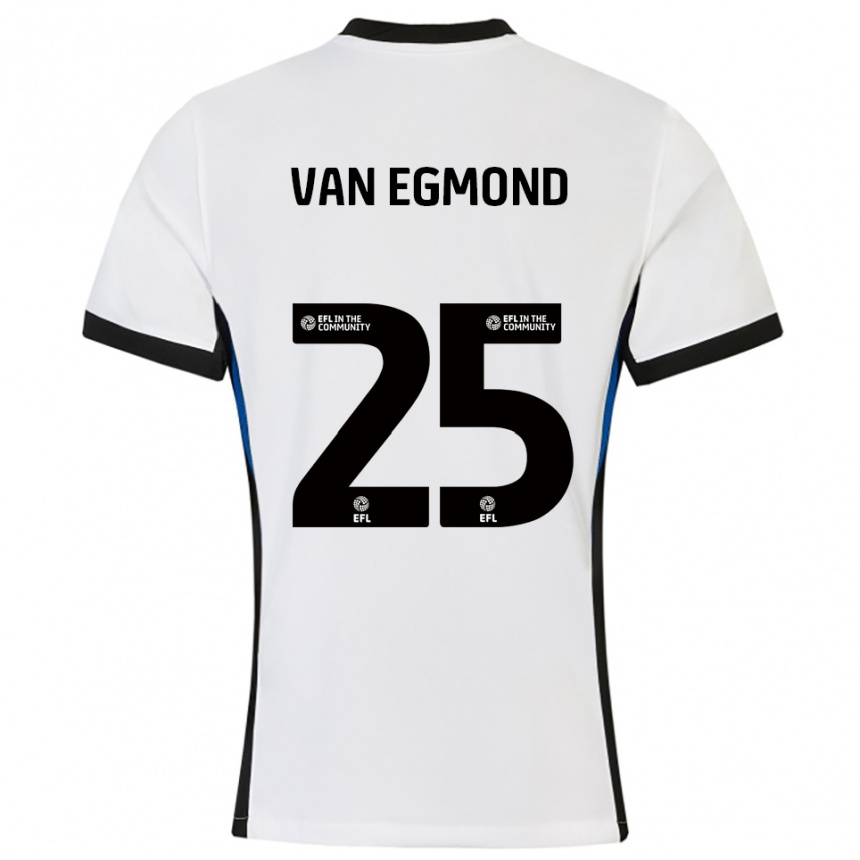 ילדים כדורגל אמילי ואן אגמונד #25 לבן כחול הרחק ג'רזי 2025/26