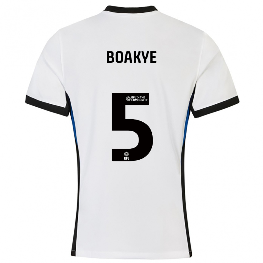 ילדים כדורגל Godfred Boakye #5 לבן כחול הרחק ג'רזי 2025/26