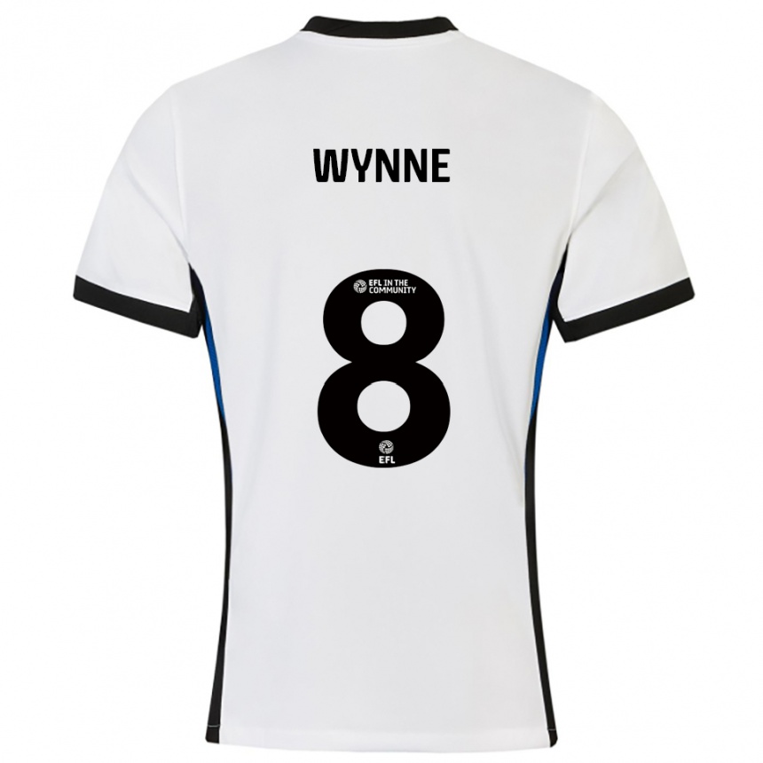 ילדים כדורגל George Wynne #8 לבן כחול הרחק ג'רזי 2025/26