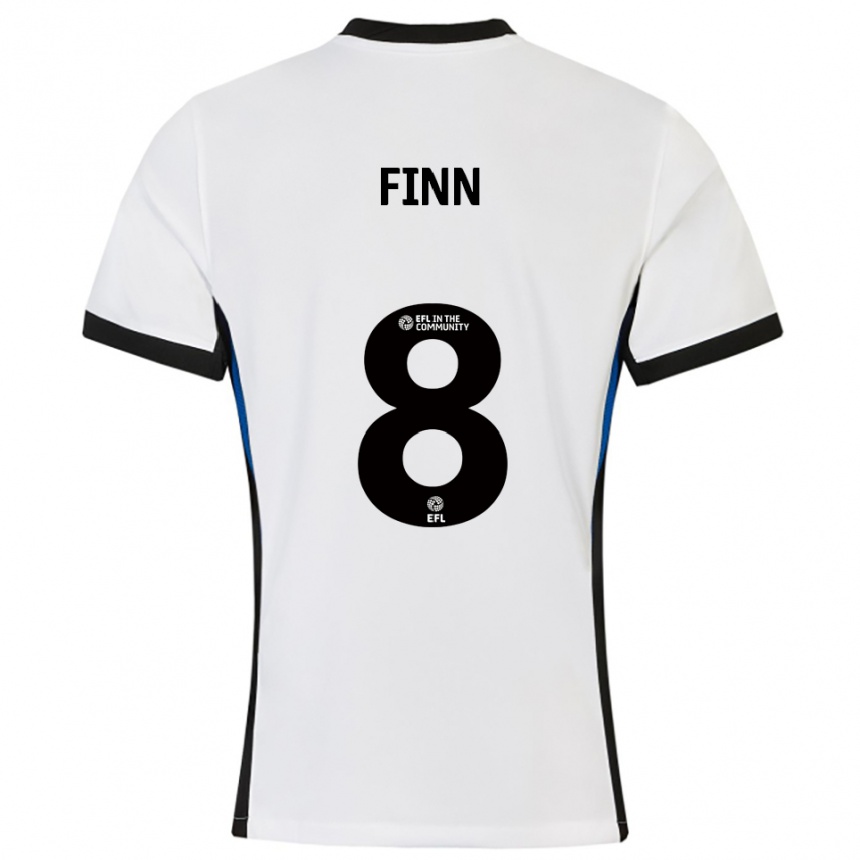 ילדים כדורגל ג'יימי פין #8 לבן כחול הרחק ג'רזי 2025/26