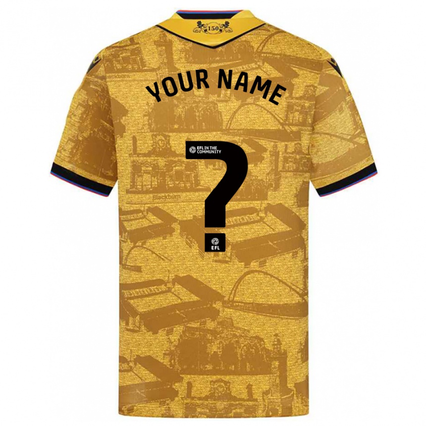 ילדים כדורגל השם שלך #0 זהב שחור הרחק ג'רזי 2025/26