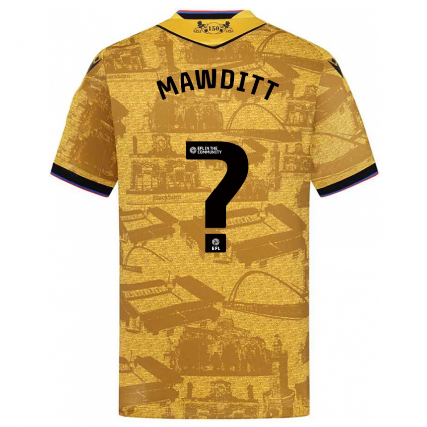 ילדים כדורגל Jack Mawditt #0 זהב שחור הרחק ג'רזי 2025/26
