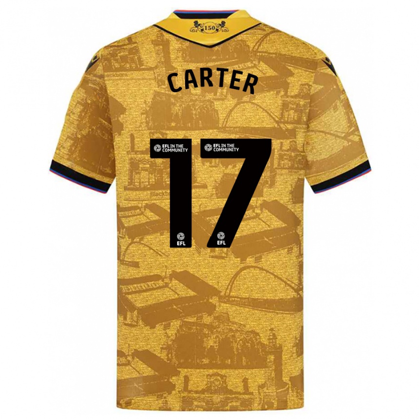 ילדים כדורגל Hayden Carter #17 זהב שחור הרחק ג'רזי 2025/26