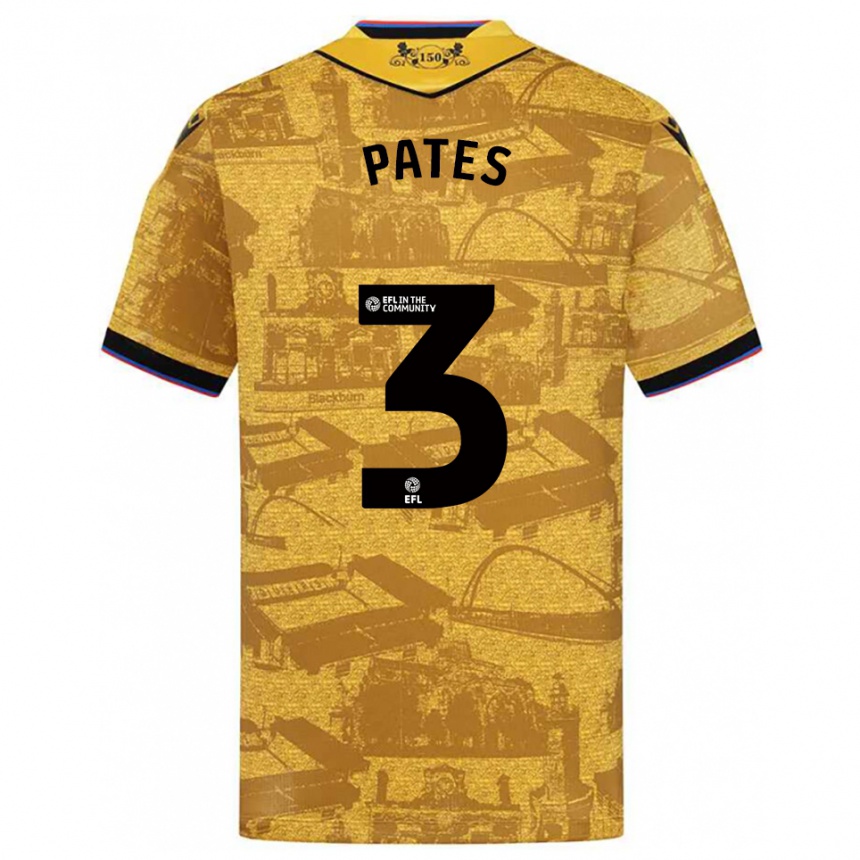 ילדים כדורגל Harvey Pates #3 זהב שחור הרחק ג'רזי 2025/26