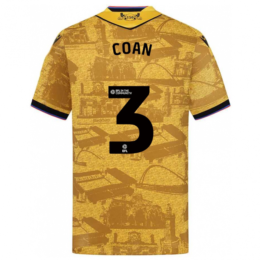 ילדים כדורגל האנה קואן #3 זהב שחור הרחק ג'רזי 2025/26