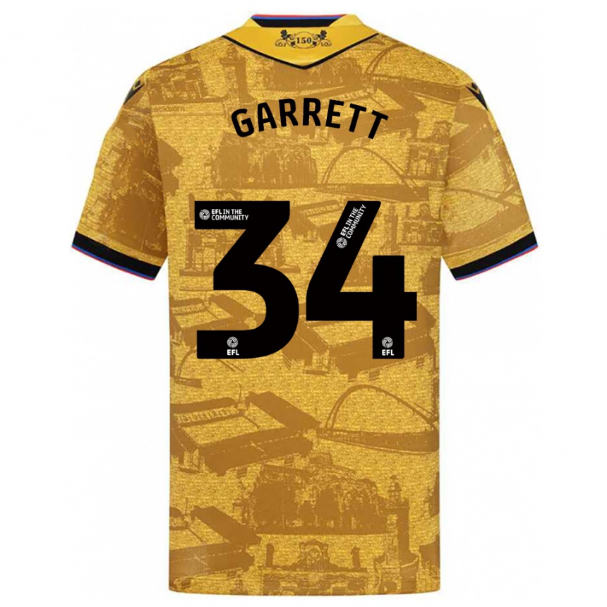 ילדים כדורגל ג'ייק גארט #34 זהב שחור הרחק ג'רזי 2025/26