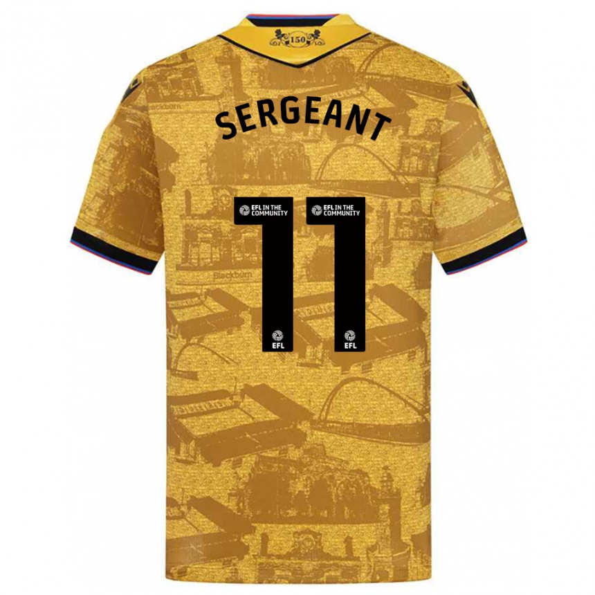 ילדים כדורגל Jayden Sergeant #11 זהב שחור הרחק ג'רזי 2025/26