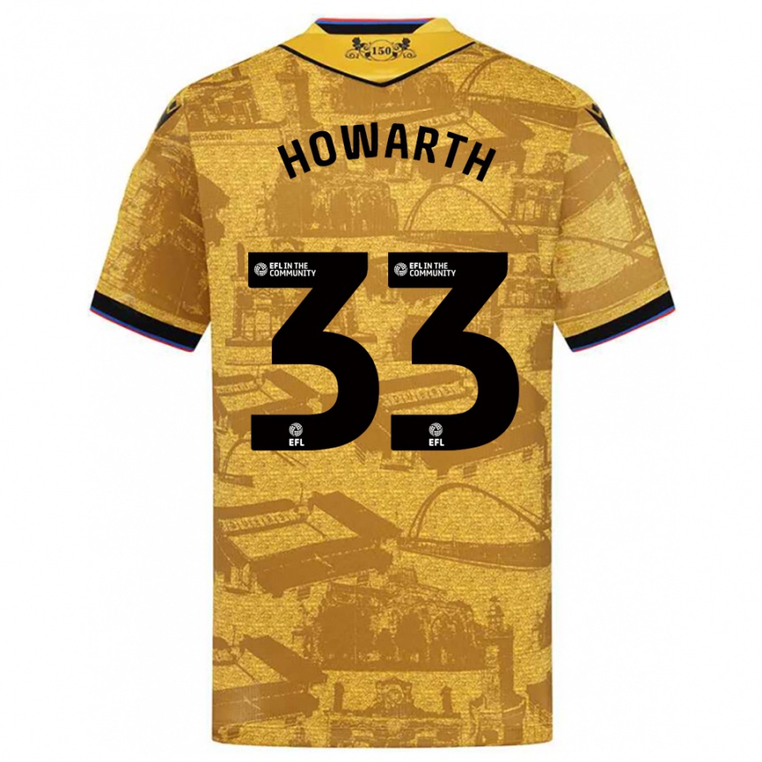 ילדים כדורגל Taylor Howarth #33 זהב שחור הרחק ג'רזי 2025/26