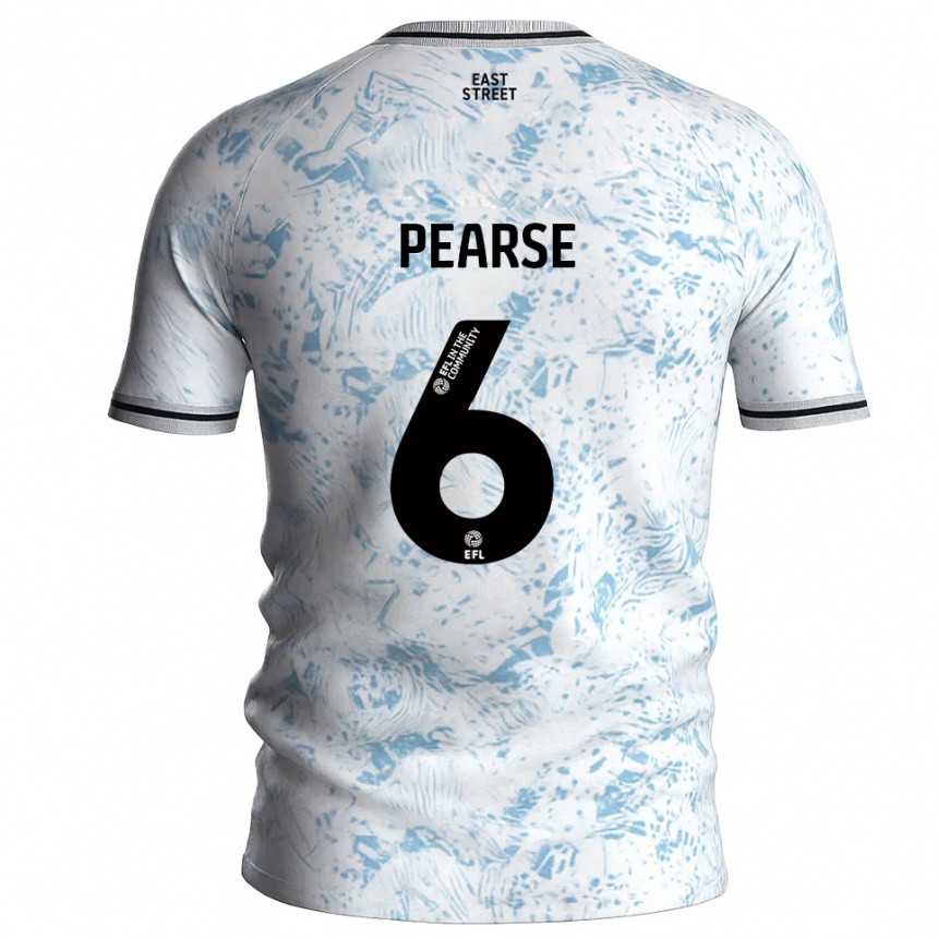 ילדים כדורגל גרייסי פירס #6 לבן תכלת הרחק ג'רזי 2025/26