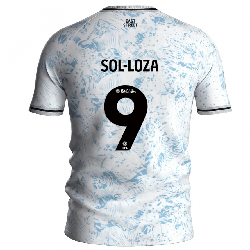 ילדים כדורגל Emmanuel Sol-Loza #9 לבן תכלת הרחק ג'רזי 2025/26