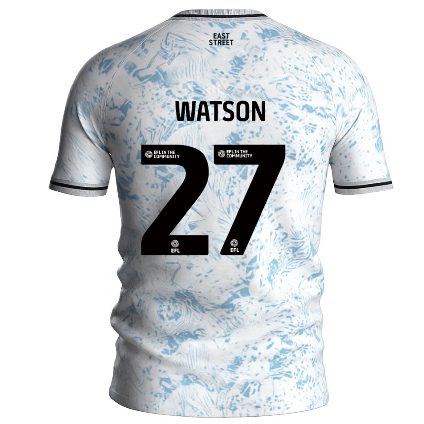 ילדים כדורגל Tennai Watson #27 לבן תכלת הרחק ג'רזי 2025/26